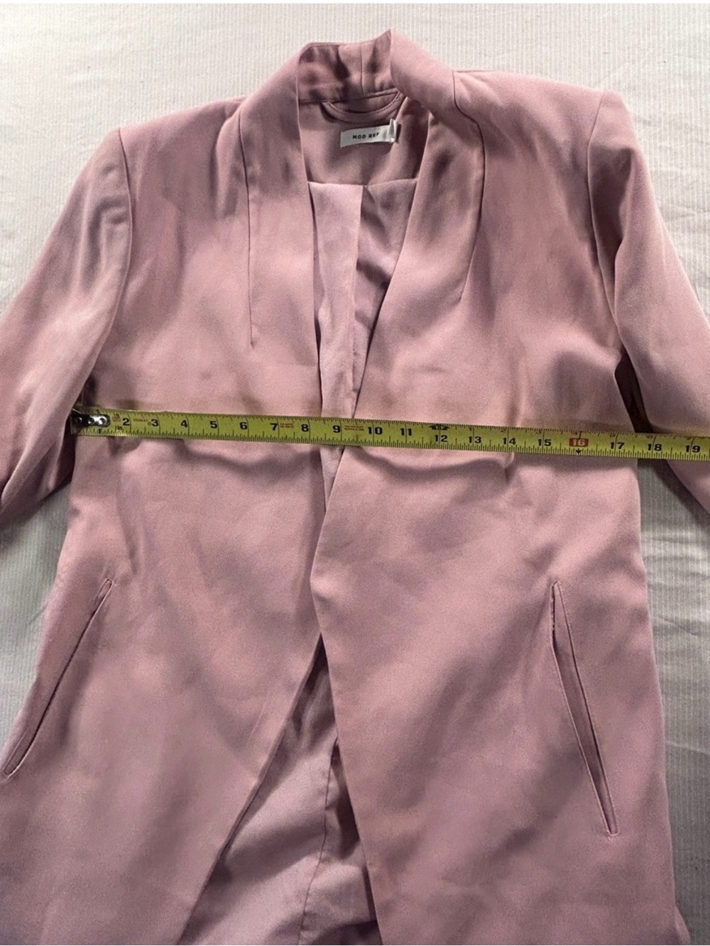 Mod Ref Dusty Rose Open-Front Blazer - Picture 7 of 8